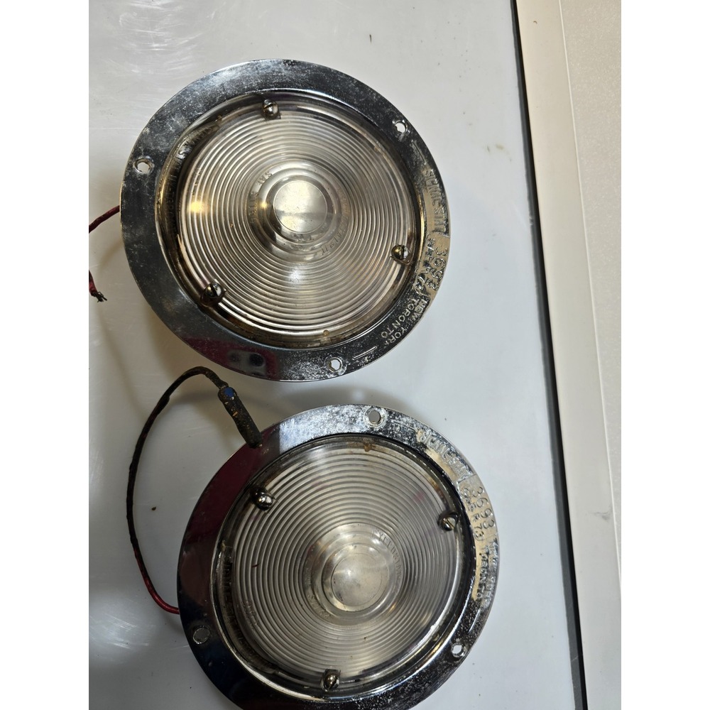 Vintage (2) Signal Stat 3693  SAE R 73 Round back-up Light Assembly